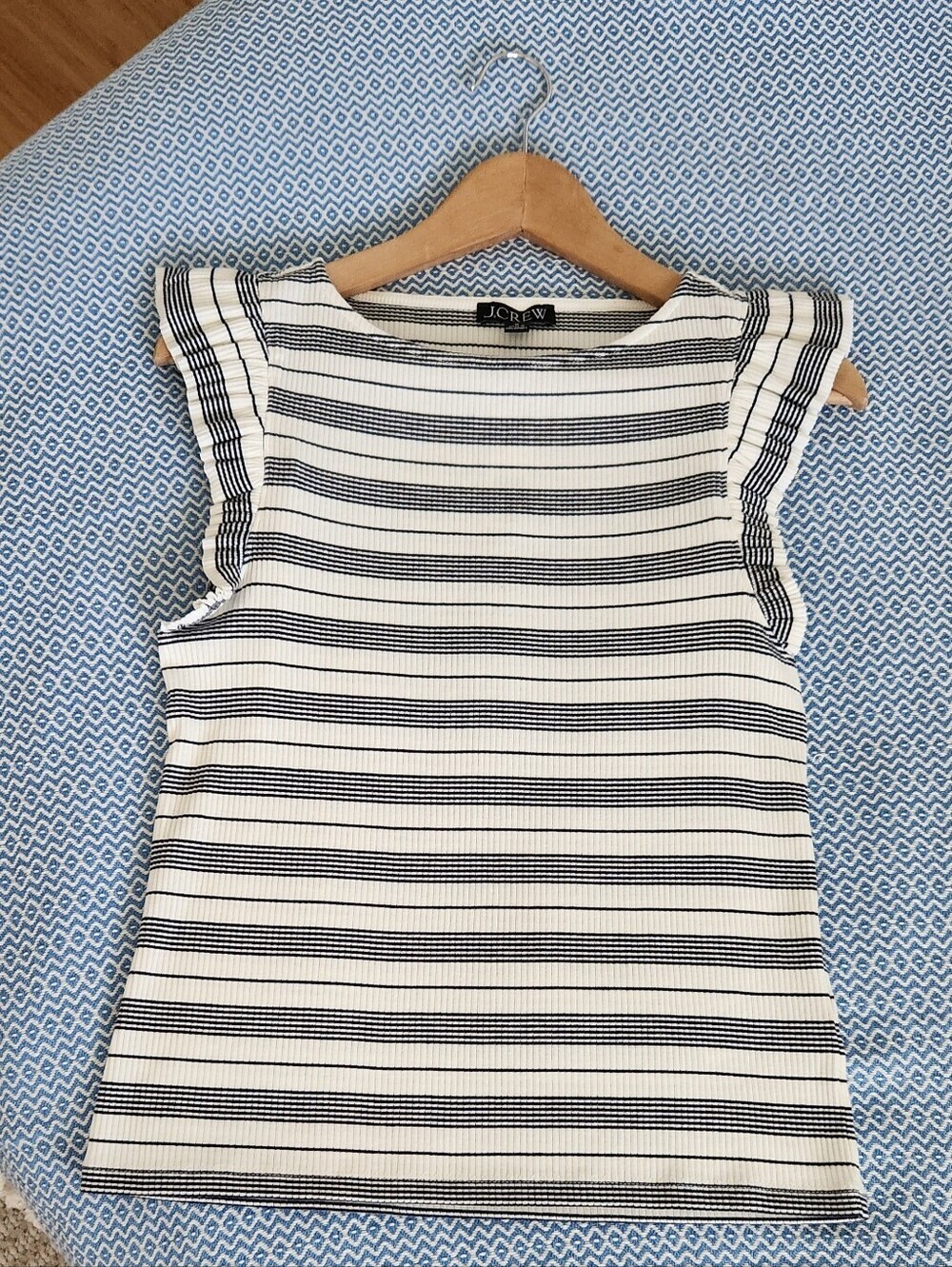 J. Crew Striped Ruffle Tank Top - Picture 4 of 10